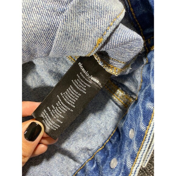 Members Only SpongeBob Jacket Blue Denim Jean Trucker Bomber Coat Mens Sz Medium - Picture 10 of 12